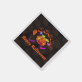 Dancing Happy Pumpkin Halloween Leckereien Serviette (Ecke)