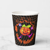 Dancing Happy Pumpkin Halloween Pappbecher (Rückseite)