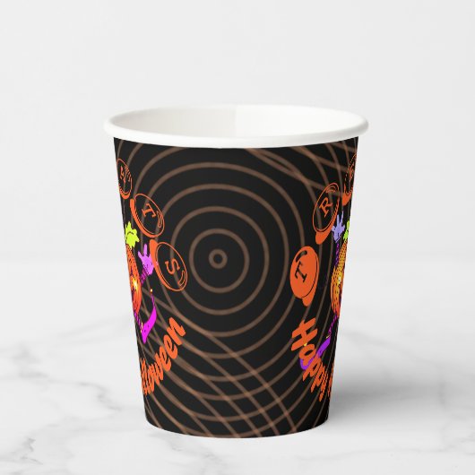 Dancing Happy Pumpkin Halloween Pappbecher (Links)
