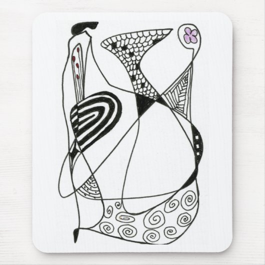 "Dancing Hen" Abstraktes Design Mousepad (Vorne)