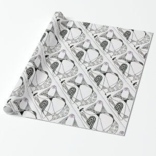 "Dancing Hen" Abstraktes Design-Umschlagpapier Geschenkpapier