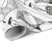 "Dancing Hen" Abstraktes Design-Umschlagpapier Geschenkpapier (Rolleneckpunkt)
