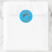 "Dancing Hen on Blue" Sticker für abstraktes Desig (Tasche)
