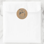 "Dancing Hen on Buff" Sticker für abstraktes Desig (Tasche)