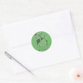 "Dancing Hen on Green" Abstrakte Design Sticker (Umschlag)