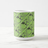 "Dancing Hen on Green Tiled" Abstrakte Design-Tass Kaffeetasse (Mittel)