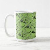 "Dancing Hen on Green Tiled" Abstrakte Design-Tass Kaffeetasse (Links)