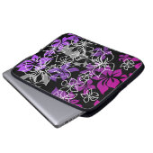 Dancing Hibiskus Hawaiian Neoprene Wetsuit Laptopschutzhülle (Vorne Knopf)