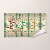 Dancing Holiday Reindeer w "Joy Joy Joy" Handtuch (Handtuch)