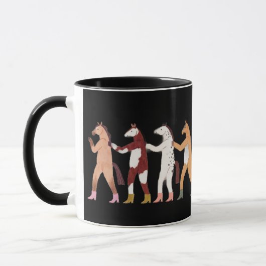 Dancing Horses Whimsical Mug Tasse (Links)