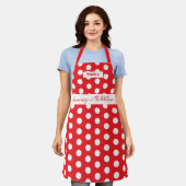 "Dancing in Kitchen" - Red Polka Dot Schürze (Getragen)