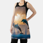 Dancing in the Dusk: Three Dolphins Leaping  Schürze (InSitu)