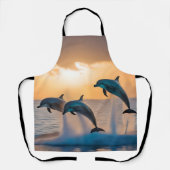 Dancing in the Dusk: Three Dolphins Leaping  Schürze (Vorderseite)