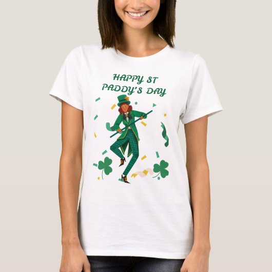 "Dancing Irish Charm - St. Paddy's Day T-Shirt" T-Shirt (Vorderseite)