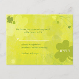 Dancing Irish Kleeblatts Wedding RSVP Einladungspostkarte
