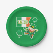 Dancing Irish Leprechaun Pappteller (Vorderseite)