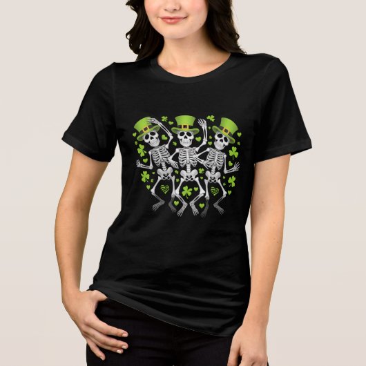 Dancing Irish Skeletons Tri-Blend Shirt (Vorderseite)