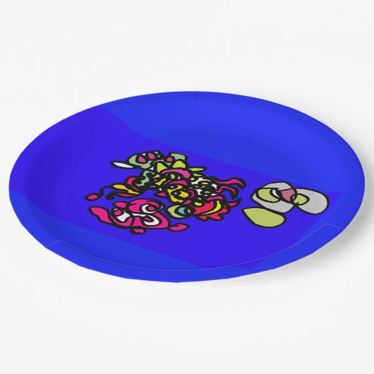 Dancing jellyfishes  pappteller (Schrägansicht)