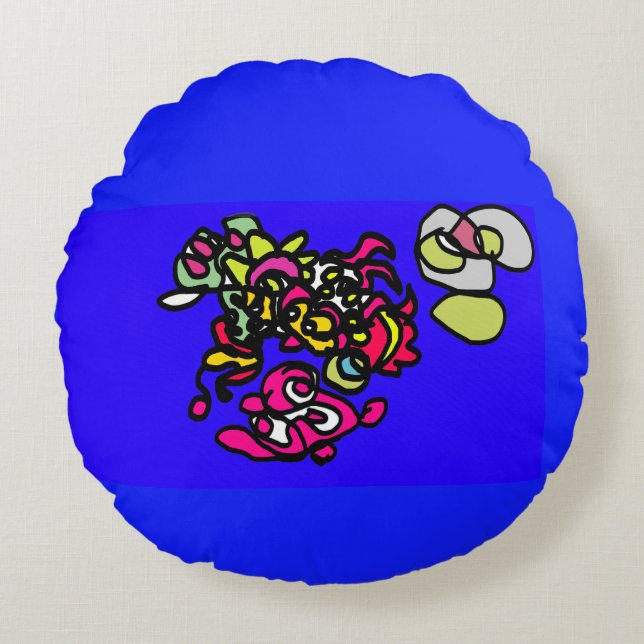 Dancing jellyfishes  rundes kissen (Vorderseite)