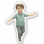 Dancing Jewish Boy – Joyful & Lively Design Aufkleber (Vorderseite)