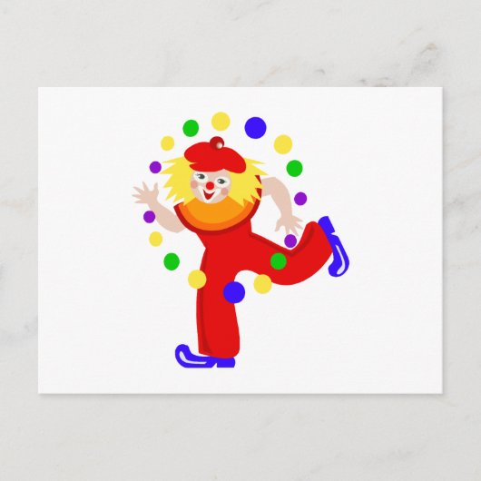 Dancing Juggler Clown Postkarte (Vorderseite)