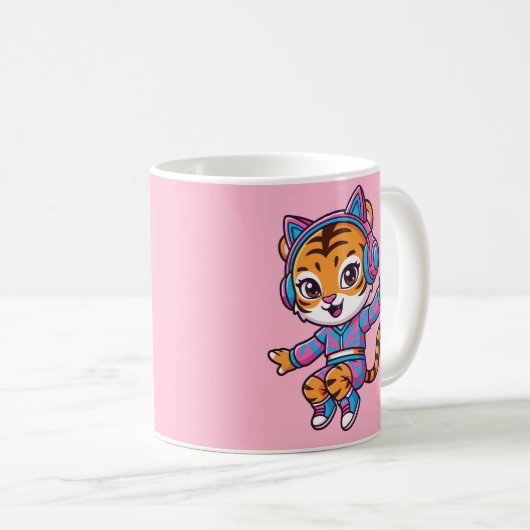 Dancing K-pop Tiger Kaffeetasse (VorderseiteRechts)