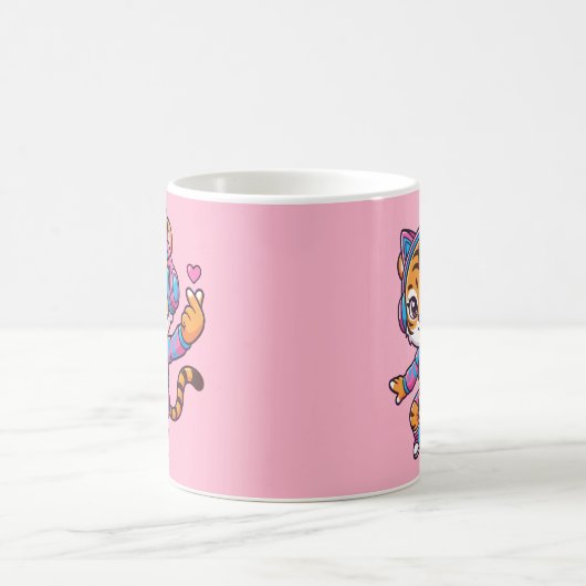Dancing K-pop Tiger Kaffeetasse (Mittel)