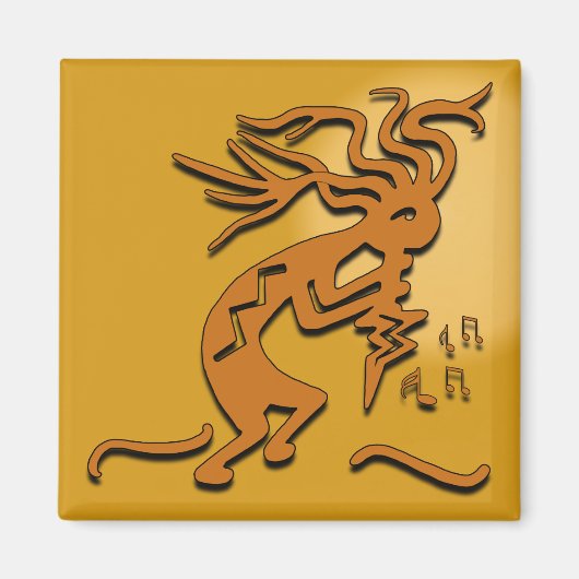 Dancing Kokopelli Merry Maker Musician Magnet (Vorne)