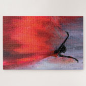 Dancing Lady in Red - Abstraktes Original Malerei Puzzle (Horizontal)