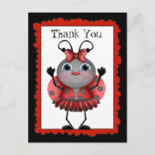 Dancing Ladybug danke Postcard Postkarte (Vorderseite)