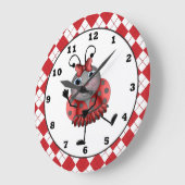 Dancing Ladybug fun wall clock Große Wanduhr (Winkel)