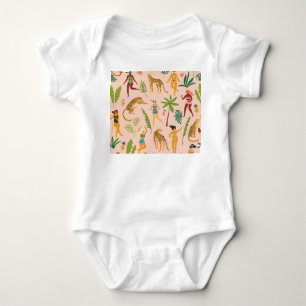 Dancing Ladys, Leopards Vintages Muster. Baby Strampler