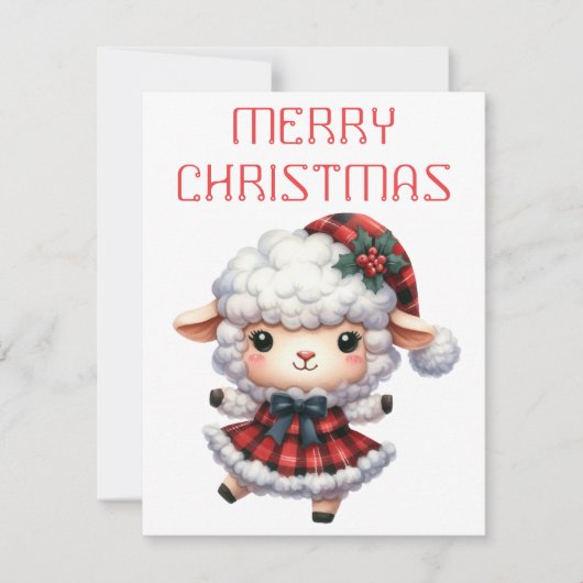 Dancing Lamb - Weihnachtskarte Feiertagskarte (Vorderseite)