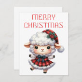 Dancing Lamb - Weihnachtskarte Feiertagskarte (Vorne/Hinten)