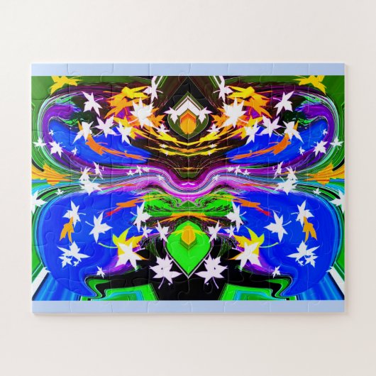 Dancing leaves in autumn art puzzle (Horizontal)