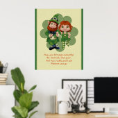 Dancing Leprecauns Pixel Art St. Patrick's Day Poster (Heimbüro)
