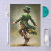 Dancing Leprechaun Irish Portrait FD6L Decoupage Seidenpapier (Handwerk)