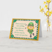 Dancing Leprechaun Karte (Gelbe Blume)