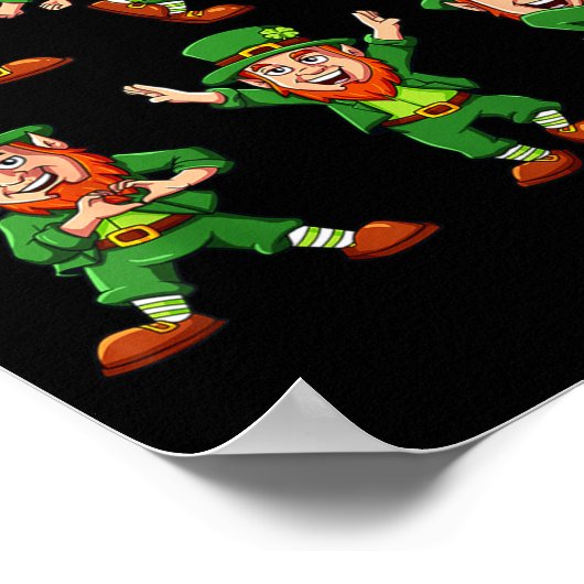 Dancing Leprechauns St Patrick's Day Funny Boys Gi Poster (Ecke)