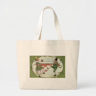 Dancing Leprechauns Vintag St. Patrick's Day Jumbo Stoffbeutel