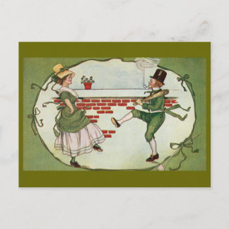 Dancing Leprechauns Vintag St. Patrick's Day Postkarte