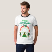 "Dancing Leprechuns & Rainbow - St. Patrick's Day T-Shirt (Vorne ganz)