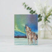 Dancing Lights hewlen Wolf Postkarte (Stehend Vorderseite)