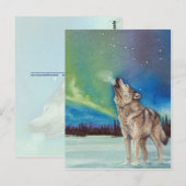 Dancing Lights hewlen Wolf Postkarte (Vorne/Hinten)