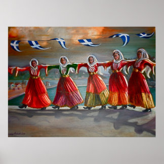 "Dancing Maidens, Skiathos" Poster
