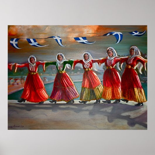 "Dancing Maidens, Skiathos" Poster (Vorne)