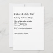 Dancing Man Anpassbare Bachelor Party Einladung (Rückseite)