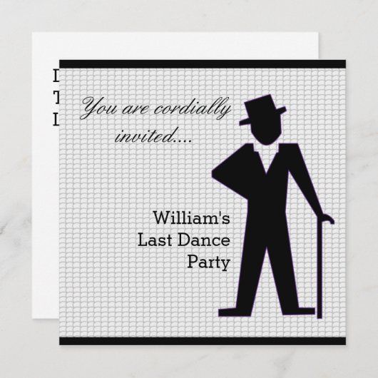 Dancing Man Customizable Einladung (Vorne/Hinten)