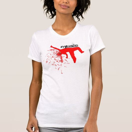 Dancing Man, Red Silhouette Music Concept Design 2 T-Shirt (Vorderseite)