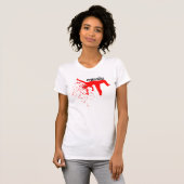 Dancing Man, Red Silhouette Music Concept Design 2 T-Shirt (Vorne ganz)